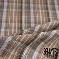 Coton tissé teint motif tartan décoré marine noir sapin noir