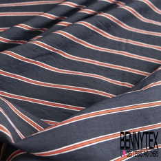 Coton tissé teint motif tartan ton naturel