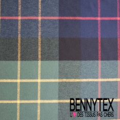 Coton viscose imprimé carreau noir blanc rouge