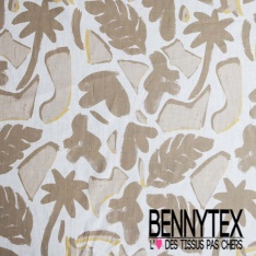 Voile de coton suisse élasthanne imprimé abstrait artistique multicolore fond sable mouillé