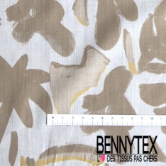 Voile de coton suisse élasthanne imprimé abstrait artistique multicolore fond sable mouillé