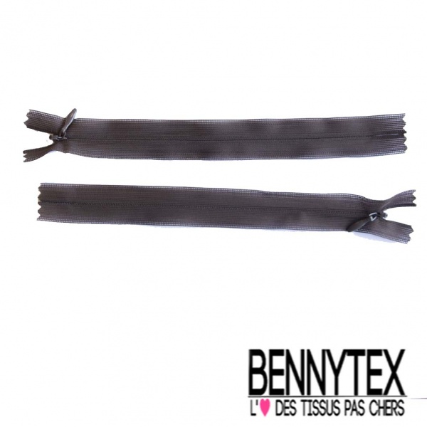 Lot de 2 zips invisibles 38 cm uni bordeaux