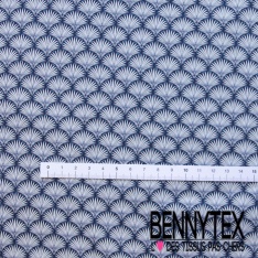 Coton esprit Liberty of London imprimé doucet marine balnc optique