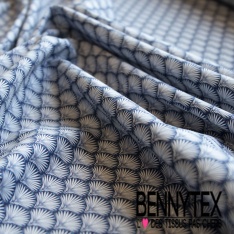 Coton esprit Liberty of London imprimé doucet marine balnc optique
