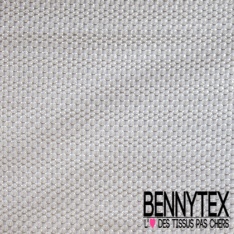 Guipure filet fantaisie beige chauf laqué fine paillette argent