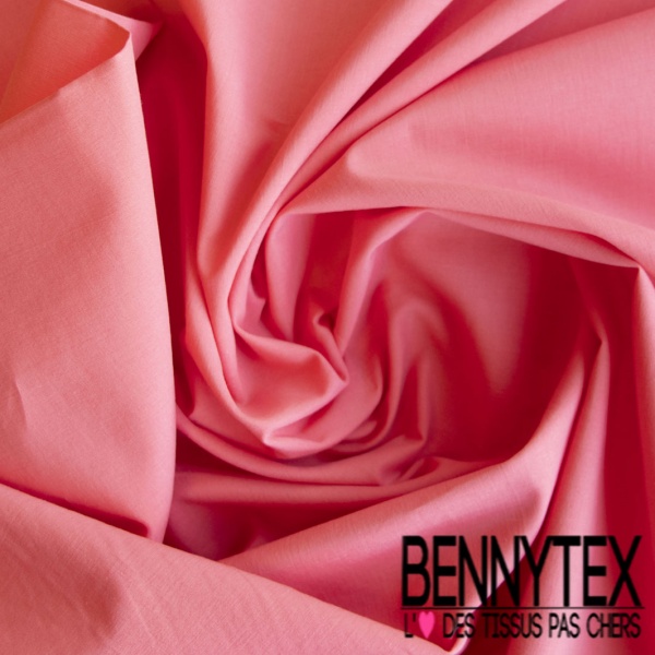 Coupon 3m voile de coton uni rose framboise