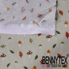 Toile lorraine impression licorne princesse château et renard fond bruyère pourpre