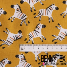 Toile lorraine impression panda fond moutarde
