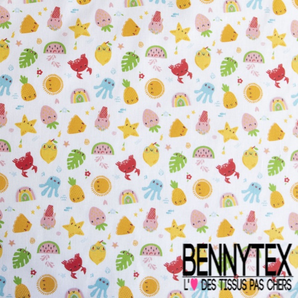 Toile lorraine impression teddy bear pois blanc fond gris clair