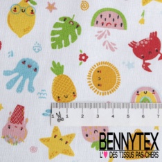 Toile lorraine impression teddy bear pois blanc fond gris clair