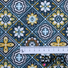 Coton crétonne imprimé thème Chine moderne fond blanc optique
