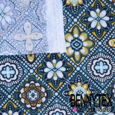 Coton crétonne imprimé thème Chine moderne fond blanc optique