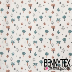 Toile lorraine impression petit ours marin pêcheur fond blanc optique