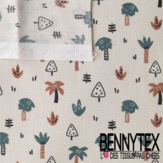 Toile lorraine impression petit ours marin pêcheur fond blanc optique
