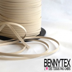 5m cordon plat simili cuir beige