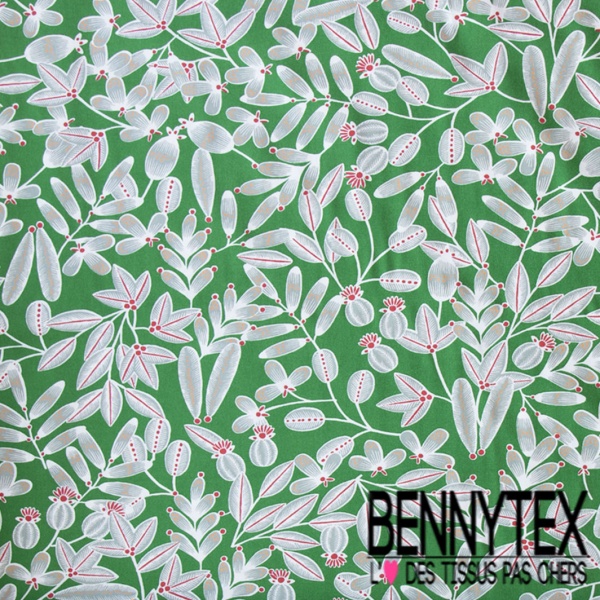 Toile Mayotte viscose imprimé grande forêt tropicale multicolore stylisée