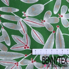 Toile Mayotte viscose imprimé grande forêt tropicale multicolore stylisée