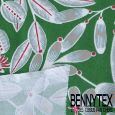 Toile Mayotte viscose imprimé grande forêt tropicale multicolore stylisée