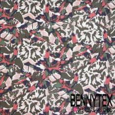 Toile Mayotte viscose imprimé floral cachemire vintage fond marsala