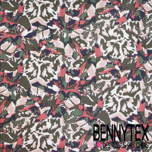 Toile Mayotte viscose imprimé floral cachemire vintage fond marsala