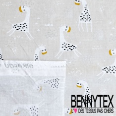 Toile lorraine impression tête de panda fond rose trémière
