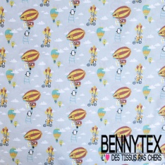 Toile lorraine impression petit poussin fond gris perle