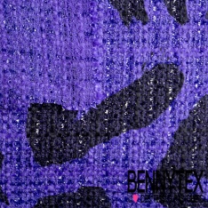 Natté haute couture imprimé love noir fond orchidée