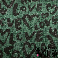 Natté haute couture imprimé love noir fond violet