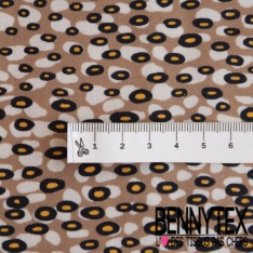Popeline coton élasthanne motif losange fantaisie vert aiguille de pin blanc optique