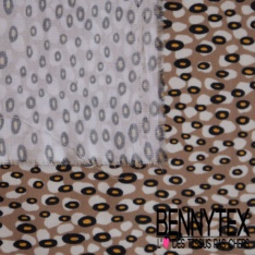 Popeline coton élasthanne motif losange fantaisie vert aiguille de pin blanc optique