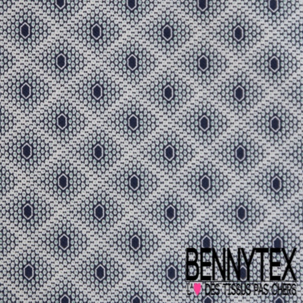 Popeline coton élasthanne motif floral cachemire lavande pastel fond marine profond