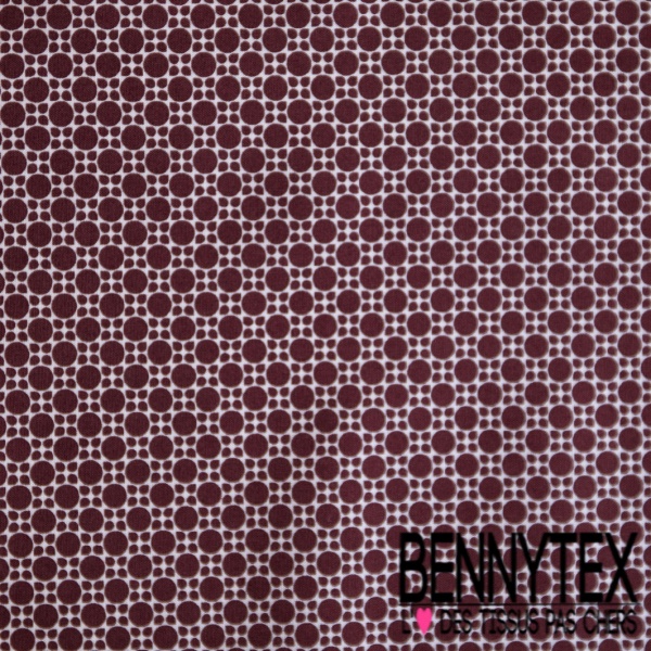 Popeline coton élasthanne motif fantaisie losange saumon rosé blanc discret