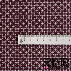 Popeline coton élasthanne motif fantaisie losange saumon rosé blanc discret