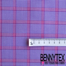 Coton tissé teint motif marinière horizontale rouge blanc optique fond marine