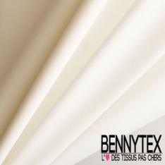Crêpe polyester double retors uni blanc cassé certifié Oeko Tex