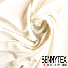 Crêpe polyester double retors uni blanc cassé certifié Oeko Tex