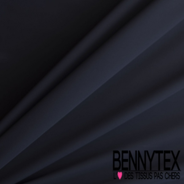 Coupon 3m Crêpe polyester double retors uni marine certifié Oeko Tex