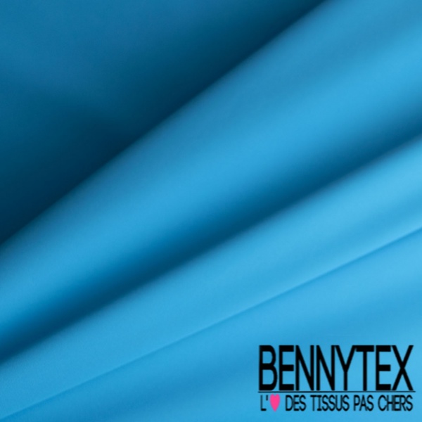 Coupon 3m Crêpe polyester double retors uni bleu de saxe certifié Oeko Tex