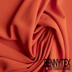 Crêpe polyester double retors uni bleu de saxe certifié Oeko Tex