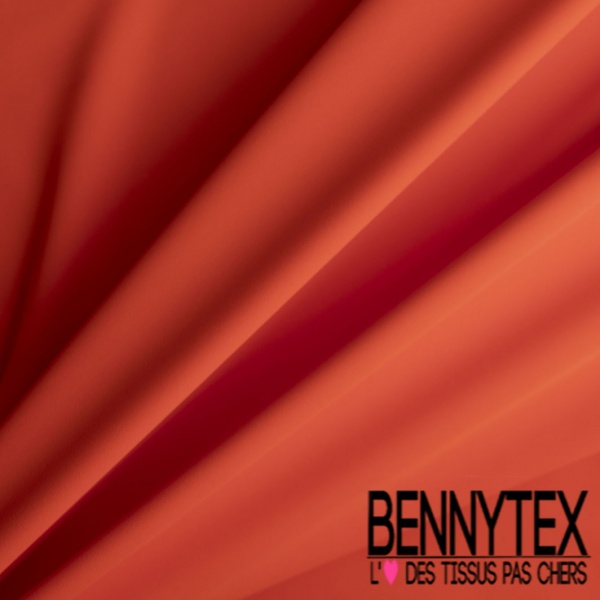 Coupon 3m Crêpe polyester double retors uni clémentine certifié Oeko Tex