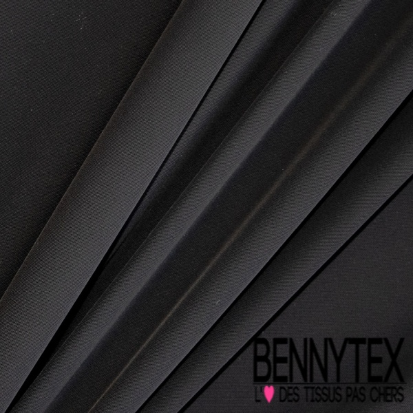 Coupon 3m Crêpe polyester double retors uni noir certifié Oeko Tex