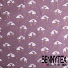 Toile lorraine impression petit mouton fond gris perle