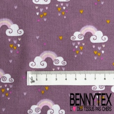Toile lorraine impression petit mouton fond gris perle