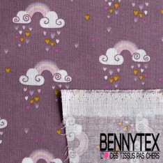 Toile lorraine impression petit mouton fond gris perle