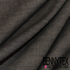 Jeans coton épais double face recto rayure verticale bleu brut blanc discret envers uni bleu brut