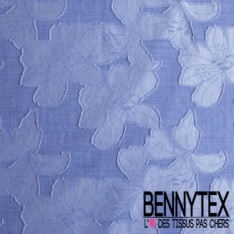 Drap polyester imprimé floral naïf marine noir fond rosée du matin
