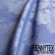 Drap polyester imprimé floral naïf marine noir fond rosée du matin