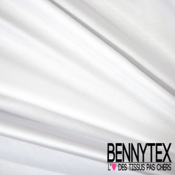 Coupon 3 m Popeline coton élasthanne blanc discret