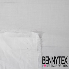 Coupon 3 m Popeline coton élasthanne blanc optique laqué