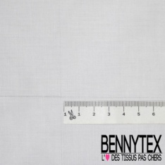 Coupon 3 m Popeline coton élasthanne blanc optique laqué
